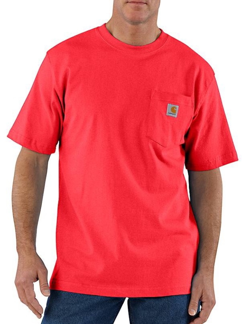 Carhartt Men's Bright Red Short Sleeve Pocket Tee